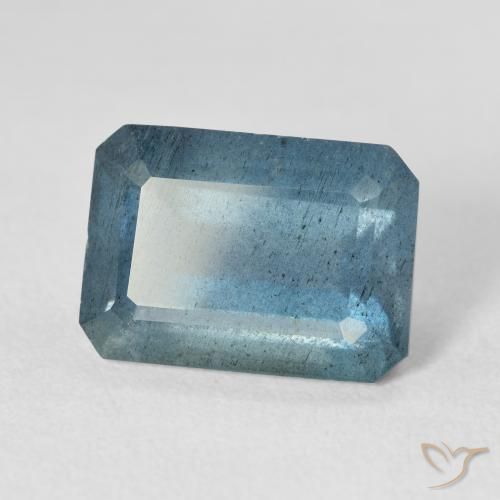 7.81캐럿 천연 블루 아쿠아마린, 에메랄드 컷, 14×10.1 mm, VS-SI