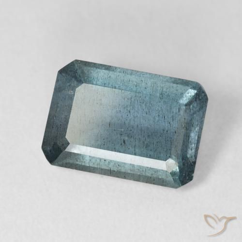 4.25캐럿 천연 연한 청록색 아쿠아마린, 에메랄드 컷, 12.4×8.7 mm, VS-SI
