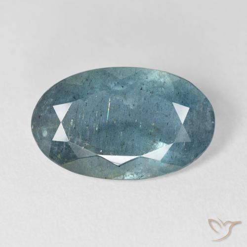 5.60캐럿 천연 블루그린 아쿠아마린, 타원형 컷, 16.4×10.1 mm, VS-SI