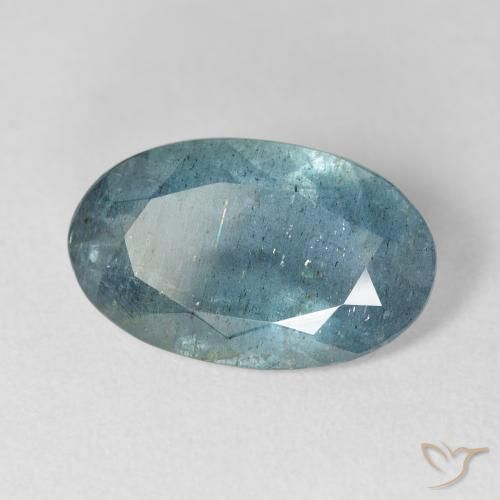 5.60캐럿 천연 블루그린 아쿠아마린, 타원형 컷, 16.4×10.1 mm, VS-SI