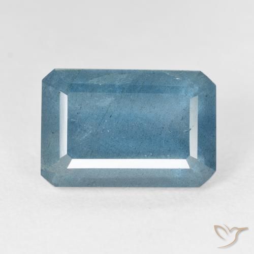 9.93ct 자연스러운 인텐스 실버 아쿠아 블루 남옥, 에메랄드 컷, VS-SI