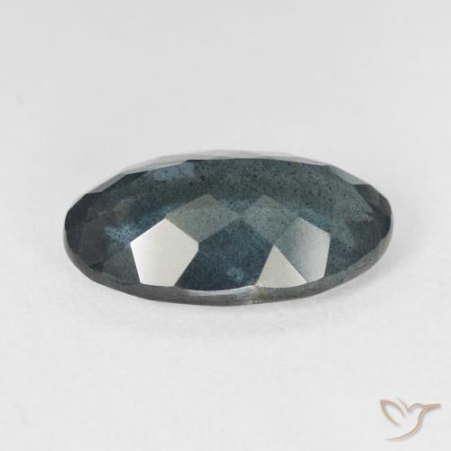 7.33캐럿 천연 딥 네이비 블루 아쿠아마린, 타원형 컷, 16.9×10.7 mm, VS-SI