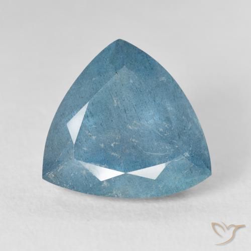 6.80ct 자연스러운 밝은 녹색을 띤 파란색 남옥, 일조, VS-SI