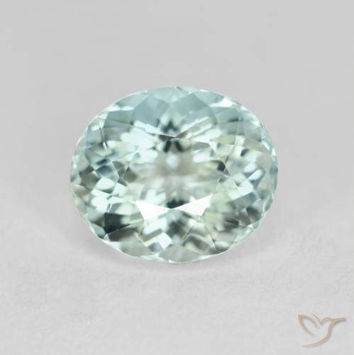 2.03ct 자연스러운 매우 밝은 청록색 남옥, 타원형, VVS-VS