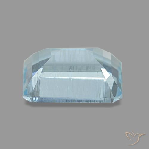 1.97캐럿 천연 라이트 아쿠아 블루 아쿠아마린, 에메랄드 컷, 8.7×7 mm, VS