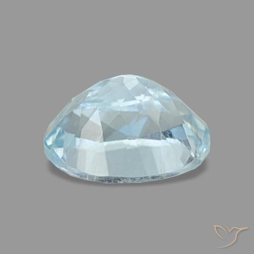 1.21캐럿 천연 라이트 블루 아쿠아마린, 타원형 컷, 7.8×5.8 mm, VS