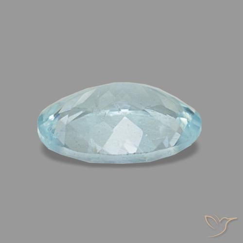 0.97캐럿 천연 베이비 블루 아쿠아마린, 타원형 컷, 8.1×6 mm, VS