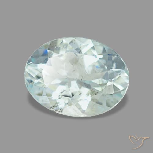 1.15캐럿 천연 라이트 아쿠아 블루 아쿠아마린, 타원형 컷, 8.1×6.2 mm, VS