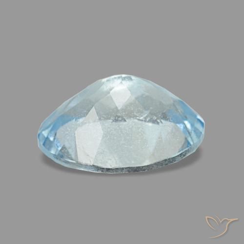 1.12캐럿 천연 라이트 블루 아쿠아마린, 타원형 컷, 8.2×6.2 mm, VS