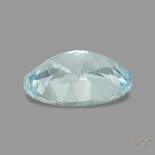 1.12캐럿 천연 라이트 블루 아쿠아마린, 타원형 컷, 8.2×6.2 mm, VS