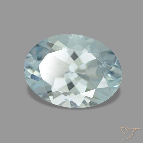 1.08캐럿 천연 라이트 블루 아쿠아마린, 타원형 컷, 8.2×6.1 mm, VS