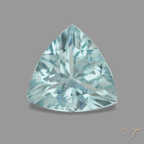 0.93캐럿 천연 연한 청록색 아쿠아마린, 트릴리언, 7.2×7 mm, VVS