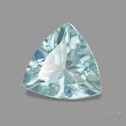 0.93캐럿 천연 연한 청록색 아쿠아마린, 트릴리언, 7.2×7 mm, VVS