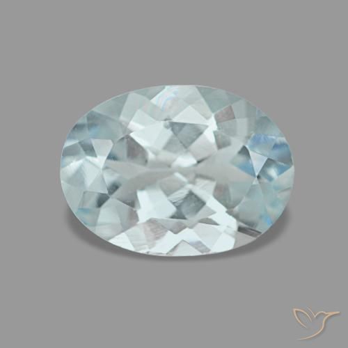 1.05캐럿 천연 연한 청록색 아쿠아마린, 타원형 컷, 8.2×6 mm, VVS