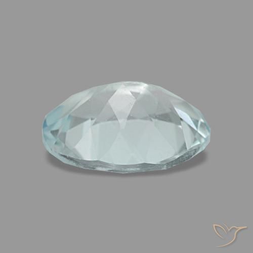 1.05캐럿 천연 연한 청록색 아쿠아마린, 타원형 컷, 8.2×6 mm, VVS