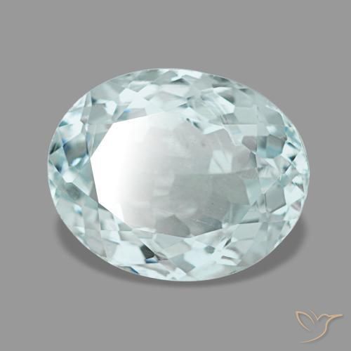 2.61캐럿 천연 연한 청록색 아쿠아마린, 타원형 컷, 10.2×8.2 mm, VS