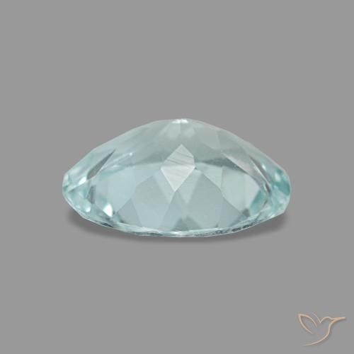0.93캐럿 천연 연한 청록색 아쿠아마린, 타원형 컷, 8.1×6.2 mm, VVS