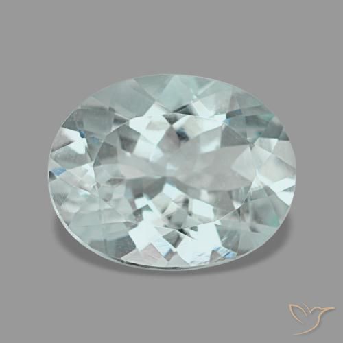 2.23캐럿 천연 연한 청록색 아쿠아마린, 타원형 컷, 10×7.8 mm, VVS
