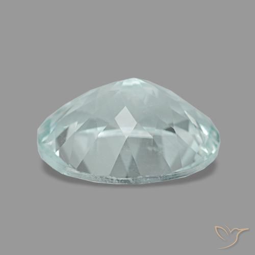 2.23캐럿 천연 연한 청록색 아쿠아마린, 타원형 컷, 10×7.8 mm, VVS