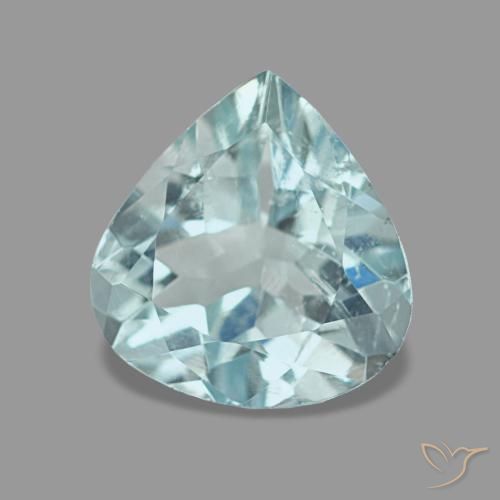 1.29캐럿 천연 인텐스 아쿠아 블루 아쿠아마린, 배 모양, 7.9×7.6 mm, VS
