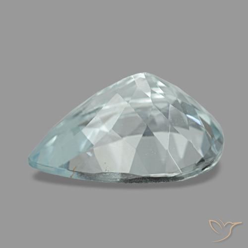 1.64캐럿 천연 인텐스 아쿠아 블루 아쿠아마린, 배 모양, 10.1×6.8 mm, VVS