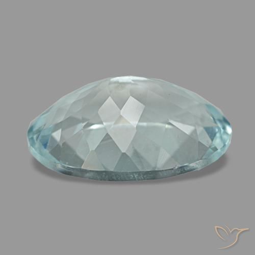 3.02캐럿 천연 라이트 블루 아쿠아마린, 타원형 컷, 11.8×8.2 mm, VVS