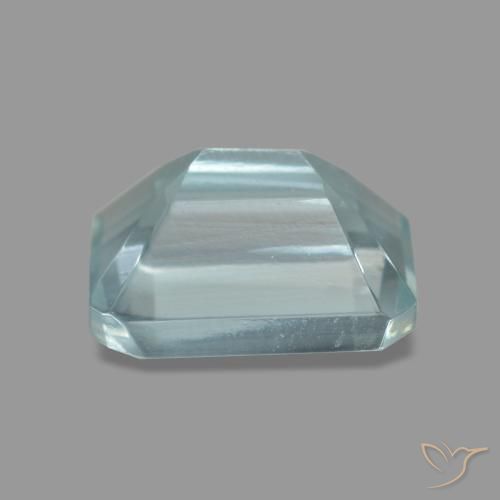 1.60캐럿 천연 인텐스 아쿠아 블루 아쿠아마린, 에메랄드 컷, 8×6 mm, VVS
