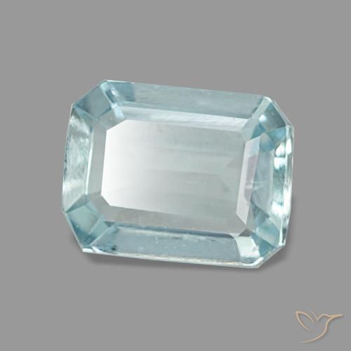 1.28캐럿 천연 인텐스 아쿠아 블루 아쿠아마린, 에메랄드 컷, 7.9×6 mm, VS