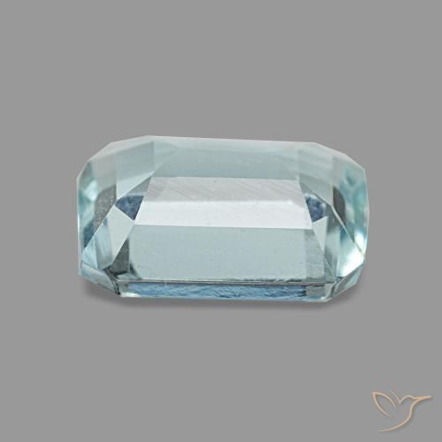 1.28캐럿 천연 인텐스 아쿠아 블루 아쿠아마린, 에메랄드 컷, 7.9×6 mm, VS