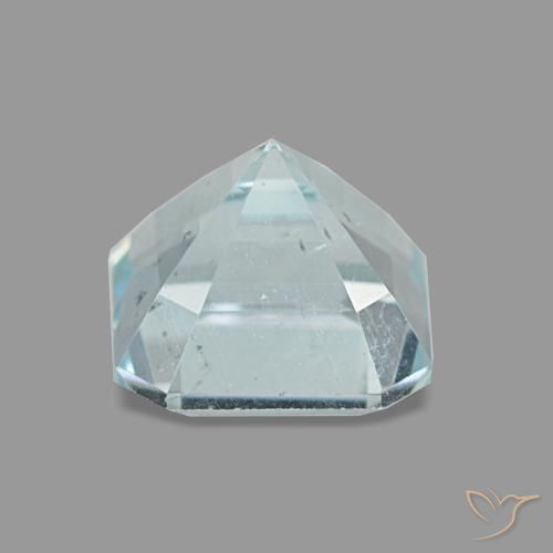1.06캐럿 천연 라이트 아쿠아 블루 아쿠아마린, 에메랄드 컷, 5.9×5.9 mm, VS