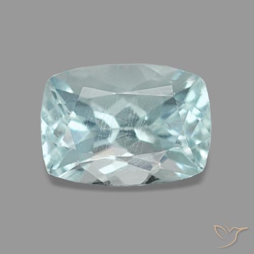 1.18캐럿 천연 라이트 블루 아쿠아마린, 쿠션 컷, 6.9×5 mm, VS
