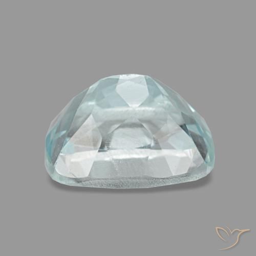 1.18캐럿 천연 라이트 블루 아쿠아마린, 쿠션 컷, 6.9×5 mm, VS