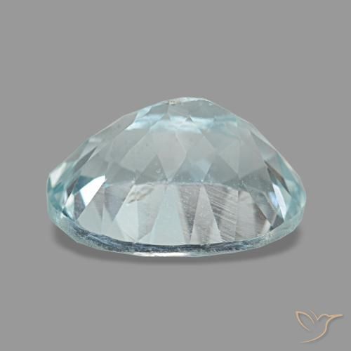 2.40캐럿 천연 라이트 아쿠아 블루 아쿠아마린, 타원형 컷, 9.8×7.7 mm, VS