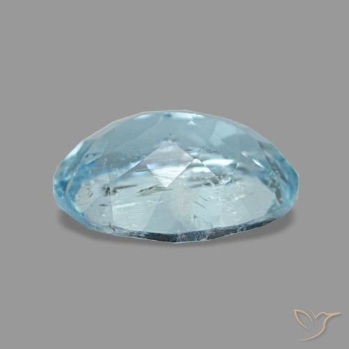 1.02캐럿 천연 아쿠아 블루 아쿠아마린, 타원형 컷, 8×5.8 mm, VS