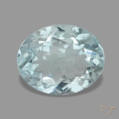 2.04캐럿 천연 인텐스 아쿠아 블루 아쿠아마린, 타원형 컷, 9.6×7.8 mm, VS