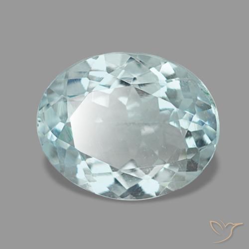 2.04캐럿 천연 인텐스 아쿠아 블루 아쿠아마린, 타원형 컷, 9.6×7.8 mm, VS
