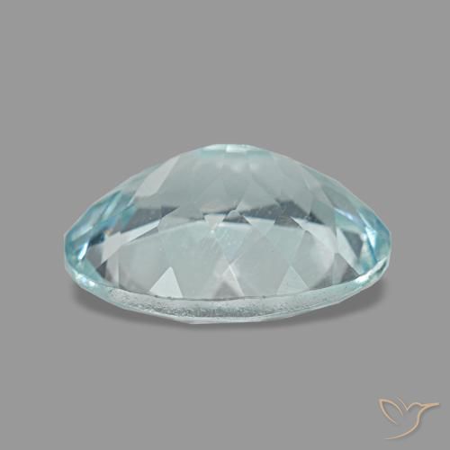 2.04캐럿 천연 인텐스 아쿠아 블루 아쿠아마린, 타원형 컷, 9.6×7.8 mm, VS