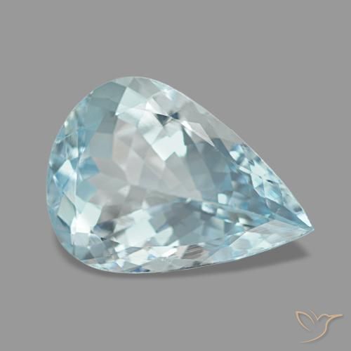 1.94캐럿 천연 라이트 블루 아쿠아마린, 배 모양, 11×7.8 mm, VS