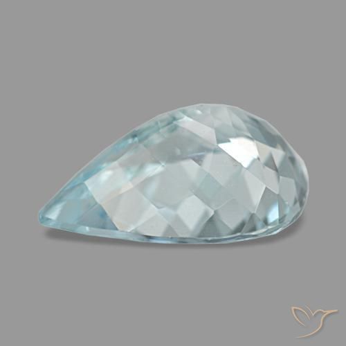 1.94캐럿 천연 라이트 블루 아쿠아마린, 배 모양, 11×7.8 mm, VS