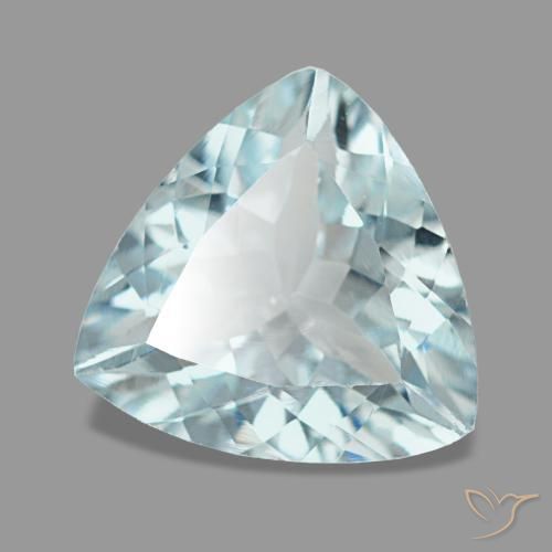 1.74캐럿 천연 라이트 블루 아쿠아마린, 트릴리언, 9.2×8.9 mm, VS