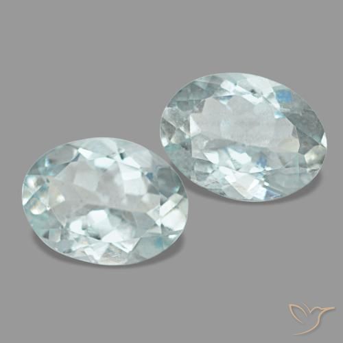 2.00캐럿 천연 라이트 아쿠아 블루 아쿠아마린 보석, 타원형 컷, 8.1×6.2 mm, VS