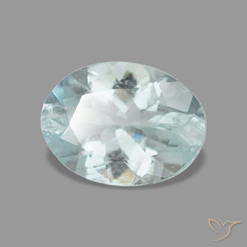 0.97캐럿 천연 라이트 아쿠아 블루 아쿠아마린, 타원형 컷, 8×6 mm, VS