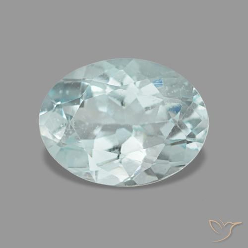1.13캐럿 천연 라이트 아쿠아 블루 아쿠아마린, 타원형 컷, 8.1×6.1 mm, VS