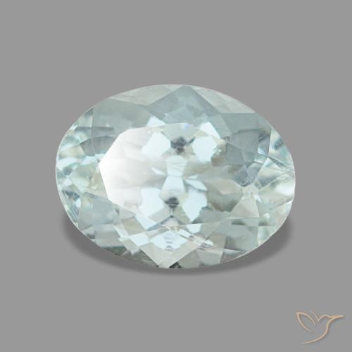 1.17캐럿 천연 라이트 블루 아쿠아마린, 타원형 컷, 8.1×6.2 mm, VS