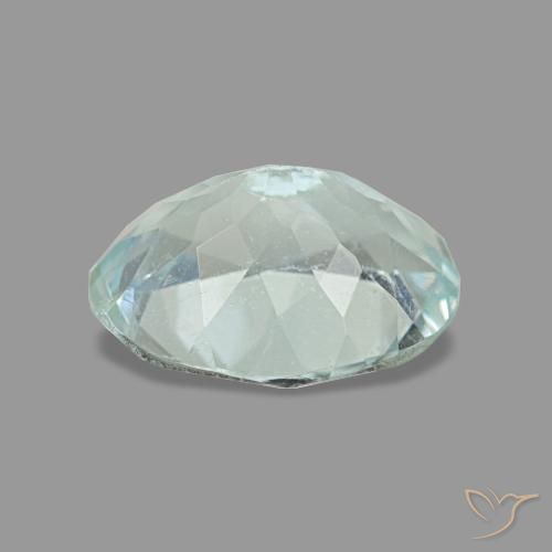 1.17캐럿 천연 라이트 블루 아쿠아마린, 타원형 컷, 8.1×6.2 mm, VS