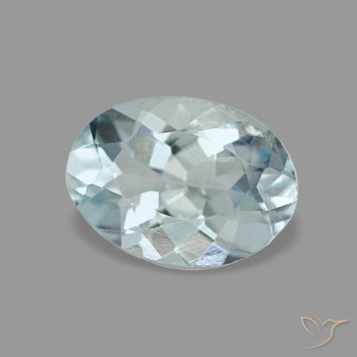 0.65캐럿 천연 연한 청록색 아쿠아마린, 타원형 컷, 6.8×4.9 mm, VVS-VS