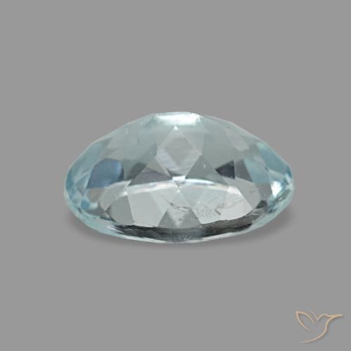 0.65캐럿 천연 연한 청록색 아쿠아마린, 타원형 컷, 6.8×4.9 mm, VVS-VS