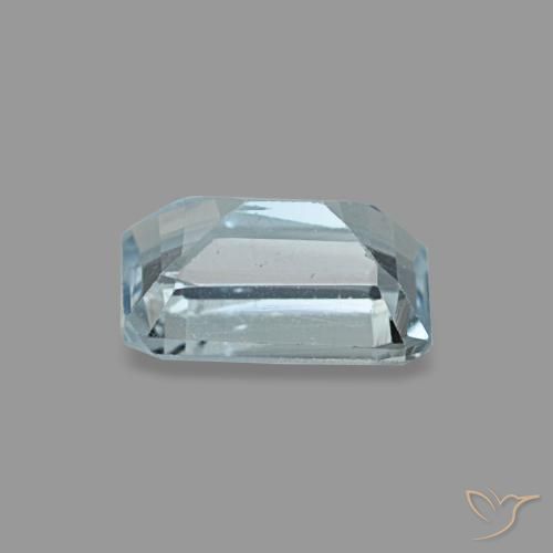 0.52캐럿 천연 연한 청록색 아쿠아마린, 에메랄드 컷, 5.9×3.9 mm, VS