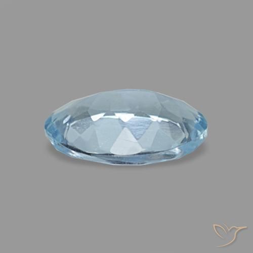 0.62캐럿 천연 라이트 블루 아쿠아마린, 타원형 컷, 7.2×5 mm, VVS-VS