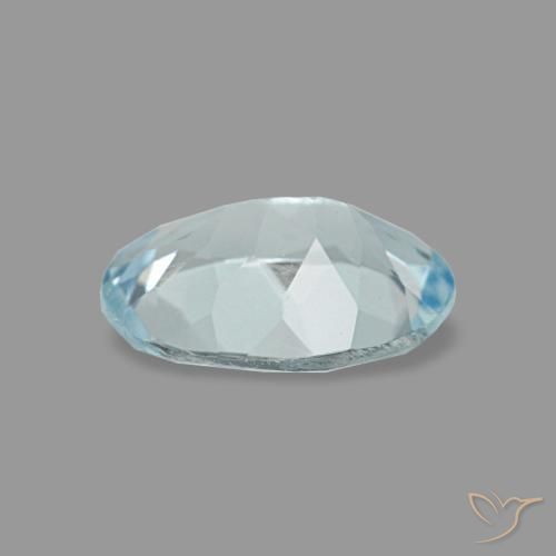 0.55캐럿 천연 라이트 블루 아쿠아마린, 타원형 컷, 6.8×4.9 mm, VVS